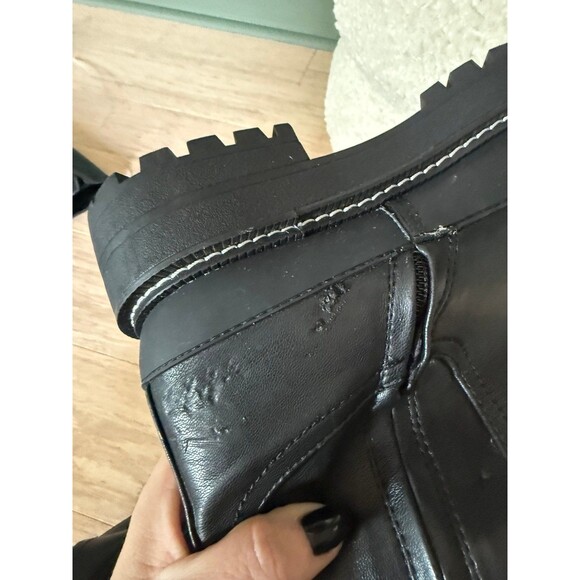 Sam Edelman Womens Black Lerue Over the Knee Boots Leather Sz 7 Lug Sole New - Picture 4 of 5